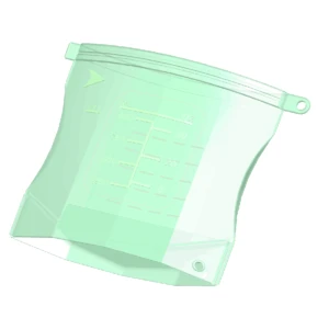 1Litre Colorful Food-grade Silicone Reusable Food Storage Bags