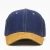 Import 2 tone blank 6panel suede brim denim leather strap back baseball cap from China