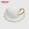 200ml porcelain cup and saucer chinaware mug high whiteness drinkware with gold rim