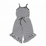 2018 Hot Sale Baby Girl Pink and White Stripe Clothes Baby Girl Romper
