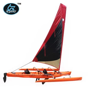 2018 New design high quality 18ft plastic sailboat with foot drive pedal system and rudder on sale