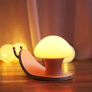 2019 Snail Silicone Baby Kids Portable Touch Sensor Colorful Lamp Rechargeable LED Night Light