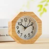 2020 Amazon Hot Selling Promotion Solid Wooden Quartz Alarm Clock with Back light Snooze Function
