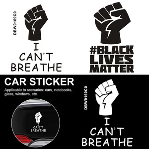 2020 America Black Lives Matter Car Sticker Durable Removable Vinyl Window Sticker Bumper I Can&#39;t Breathe Sticker Decal