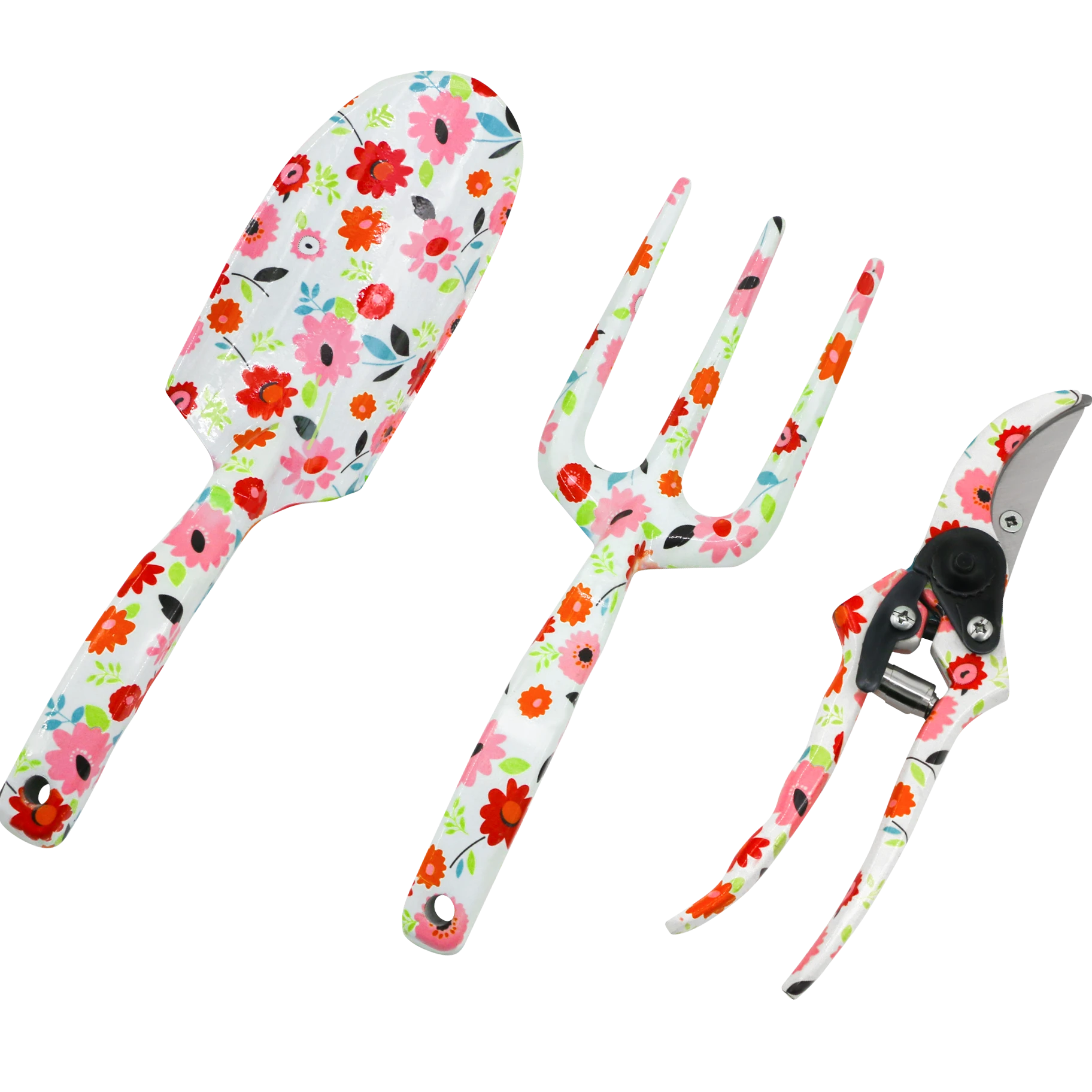 2020 Cheap Floral Printed Garden Hand Tools Aluminum 2 pcs Garden Tool Sets in Gift Box