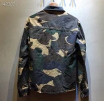 2021 Autumn casual slim washed cargo shirt jacket men Long sleeve camo denim jacket