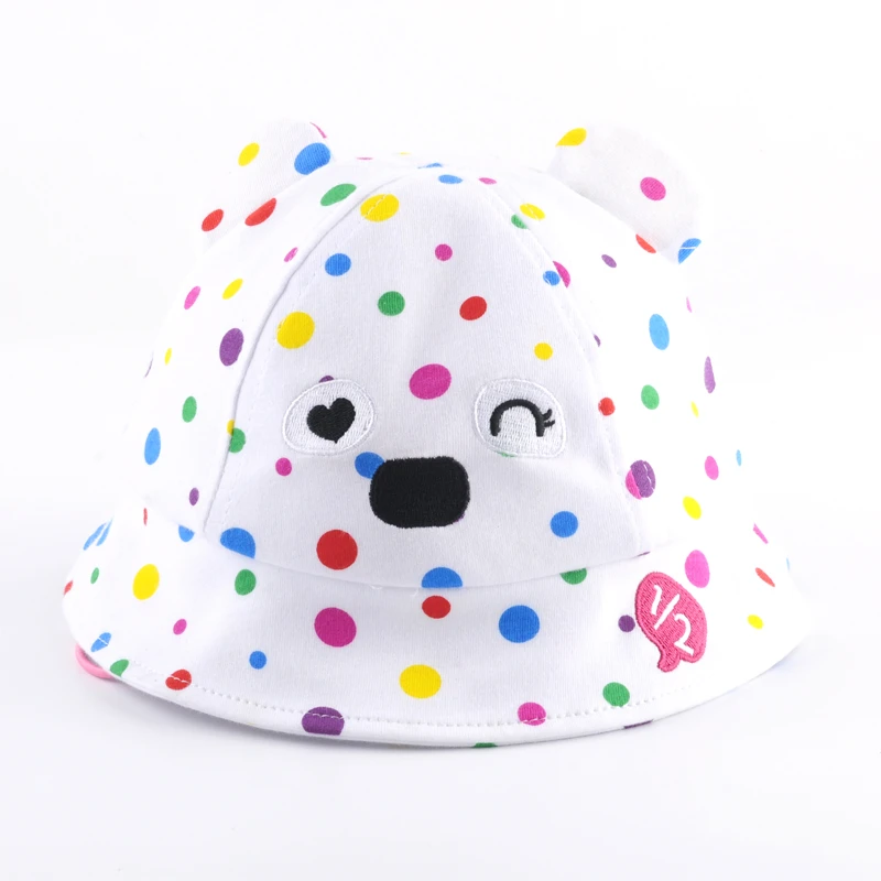 2021 Cartoon custom kids bucket hat babies flap uv protection toddler baby sun children fishing cap with cute ears