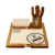 Import 2021 Hot Sale Rubber Wood Cheese Board with Ceramic Cutting Board and Bowl and Cheese Knife Set from China