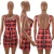 Import 2021 Hot Summer Womens Plaid Bodycon Dress Backless Sexy Club Wear Girls One Piece Party from China
