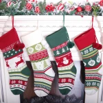 2021 New Product Christmas Decoration Supplies Pom Poms Knitted Christmas stockings