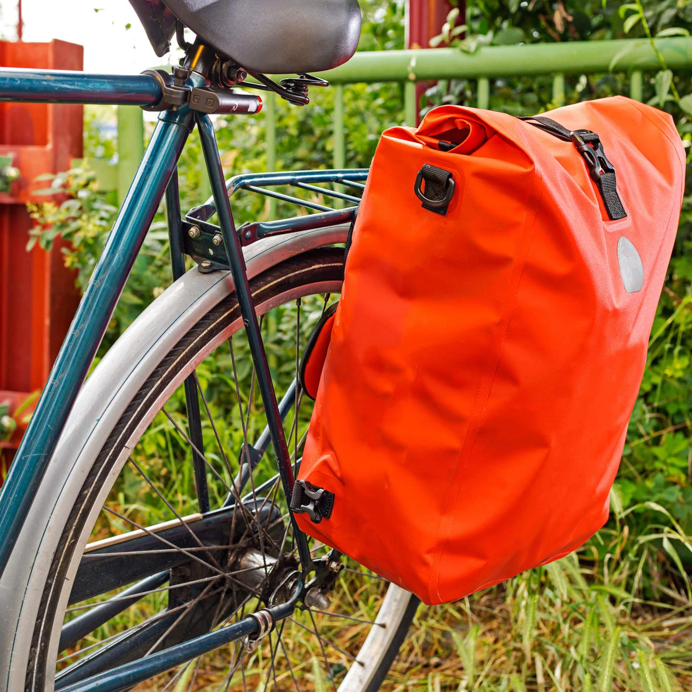 25L logo customized waterproof bike bag wholesale great quality storage bag large capacity weld bicycle double rear pannier bag