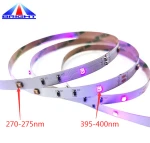 275nm Disinfection UV LED Strip Light 12/24V UVC Ultraviolet LED Strip 3535 UVA LED Tape
