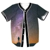 3 Color Smoking Mens Buttons Baseball Jersey 3D Sublimation Printing