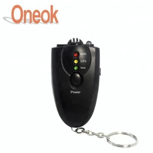 3 Grade Alcohol Concentration Tips Breathalyzer Portable LED breath Alcohol Tester Keychain
