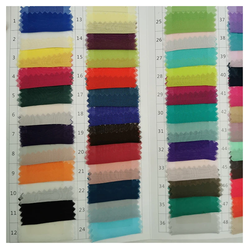 30D chiffon fabric polyester sheer chiffon all colors instock custom design imitation silk fabric for womens wear/scarf