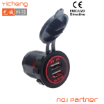 3.1A LED Light Dual 2 Ports 12V USB Car Charger Socket, Car USB Charger