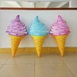 36 Inch Ice Cream Cones Float Swimming Ring Inflatable Pool Toys Inflate Ice Cream Cone Set 3 Pc