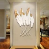 3D Modern Home Decorative Feather shape Wrought iron home wall decoration hanging
