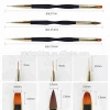 3pcs Nail Brush Double Heads Thin Black Handle Manicure Tools Painting Pen Nail Art Varnish Brush Set