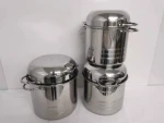 4 Pcs Multi-Use 8QT Noodle Pot Tall Stainless Steel Pasta Pot With Strainer
