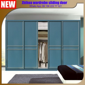 4 sliding door Modern design bedroom furniture wardrobe with mirror