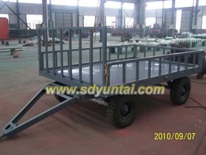 4 wheel utility Double Axles Trailer for agricultural tractor