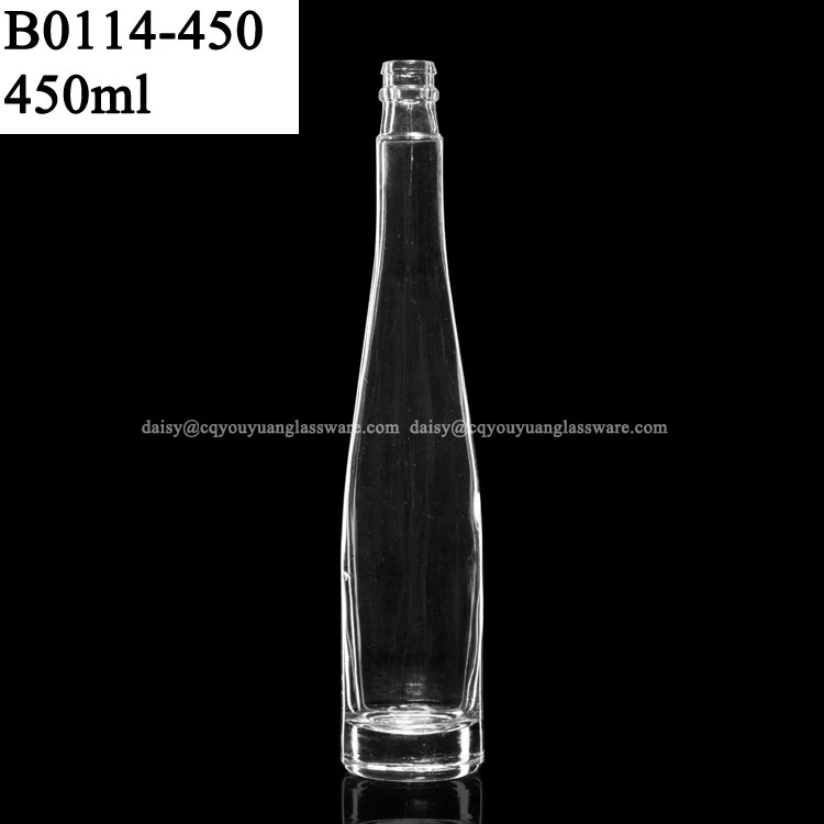 450ml 45cl transparent slender glass ice wine liqueur bottle