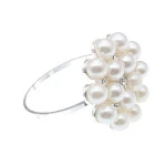 48mm Bulk Pearl Gold Plated Napkin Rings for Wedding Decoration