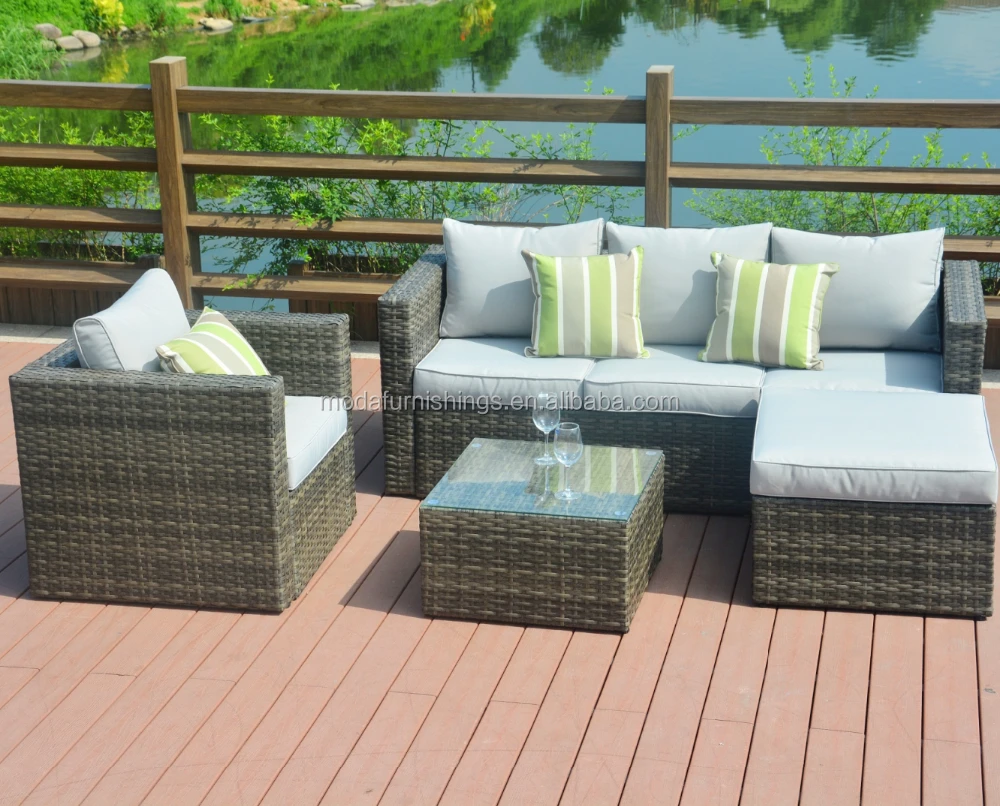 4PC Wicker Sofa Set Outdoor Patio Garden Outdoor Rattan Furniture