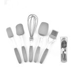 5 Pieces Non-Stick Heat-Resistant Silicone kitchen cooking baking Spatula Set with Stainless Steel Core