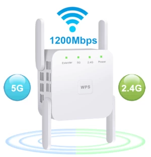 5G Wireless WiFi Repeater WiFi Amplifier 2.4G 5Ghz Wi-Fi Booster 300Mbps 1200Mbps 5ghz Long Range WiFi Signal Extender