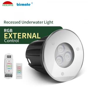 5W DC24V led underwater light SS316L RGB External Control Round Recessed Led Swimming Pool Underwater Lights