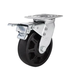 6 &quot;swivel resistance high temperature Industrial caster wheel with  metal total  lock  brake