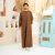 Import 6099 2024 Best Selling Brown Fashion long -sleeve Muslim Islamic family outfits dress daily wear from China