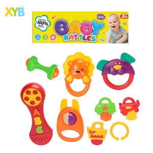 6pcs Baby Rattles Teether, Shaker, Grab and Spin Rattle, Musical Toy Set, Early Educational Toys for 3, 6, 9, 12 Month Baby Inf