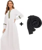 7050 Hot products Stock charming satin Arabian Womens Long Sleeve Full Zip Muslim Dresses hijab dress muslim islamic clothing