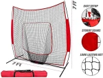 7' x 7' Baseball & Softball Practice Net for Hitting, Pitching, Batting & Fielding Practice