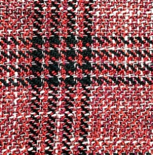 82% Polyester 18% Acrylic Red Black Tweed Fabric For Lady Apparel