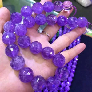 8mm Natural Round Faceted Amethyst Lavender Semi Precious Loose Gemstone