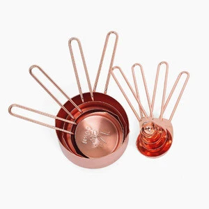 8pcs copper stainless steel measuring cup measuring spoon