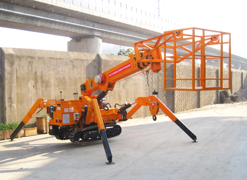 9.5m Spider Crawler Construction Mini Hoist Cranes With Capacity 3 Tons