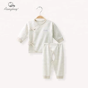 Aengbay Newborn Long Sleeve Baby Boys Clothing Custom Baby Girls Clothes Printing Blank Baby Set