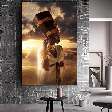 African Artwork figure canvas print painting home hotel Wall Decoration black women portrait painting on canvas