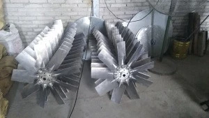 Aluminum alloy die casting fan impeller with 9 blades