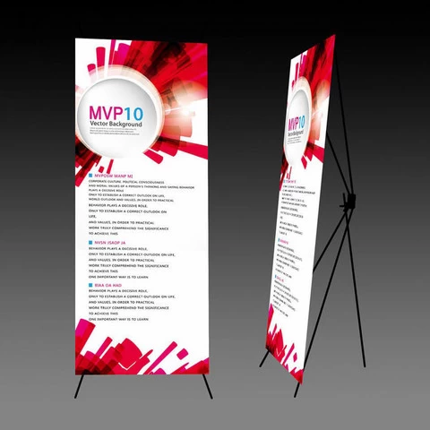 Aluminum Retractable X Banner Stand Conference Display Trade Show Promotion Sign