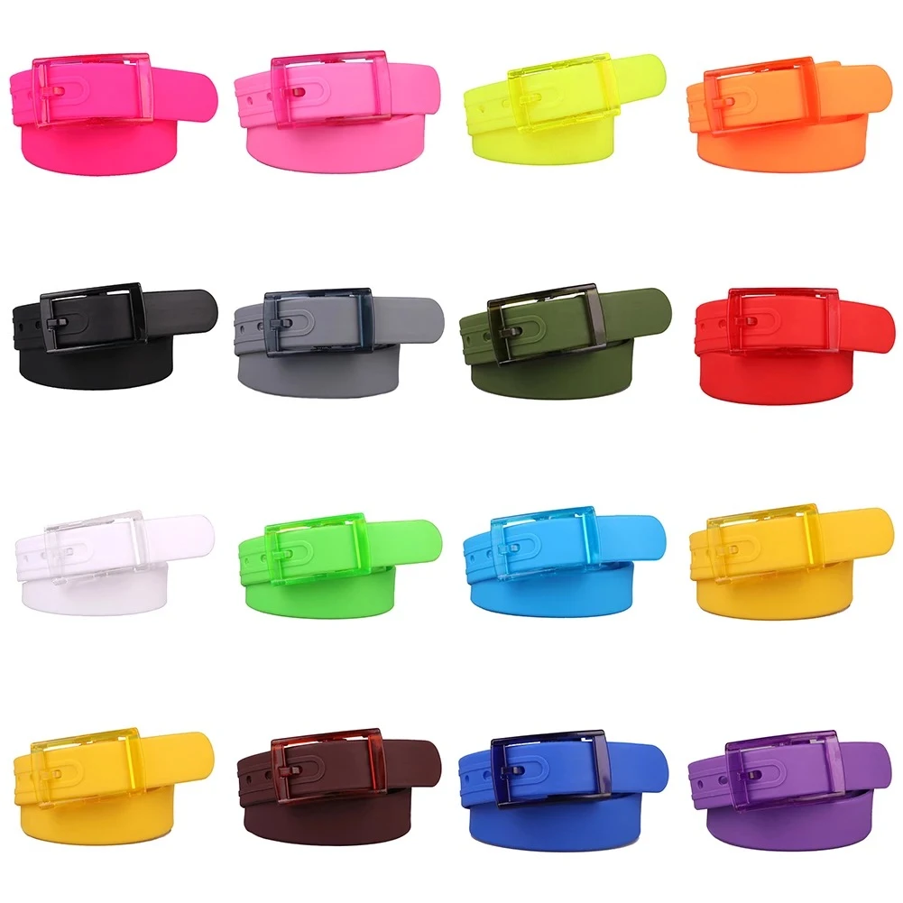 Amazon Hot  Wholesale Children Plastic Full Buckle Colorful Plastic Belt For Kids