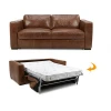American Faux Leather Foldable Hotel Sleeping Sofa With Extra Thick Mattress Bed