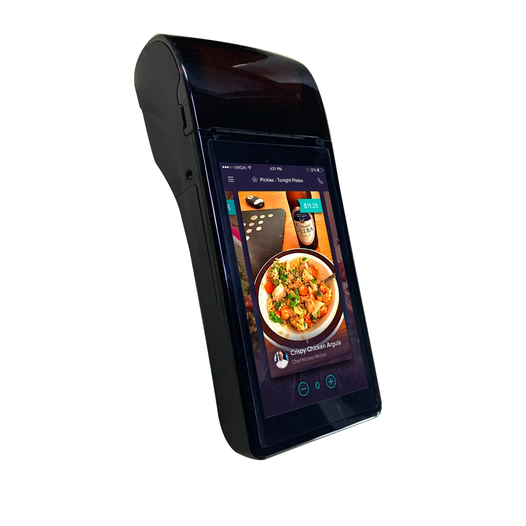 Android handheld pos terminal bluetooth wifi mobile pos systems touch screen machine with printer