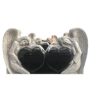 Angel Monument cheap black carved Headstone Tombstone Sculpture Gravestone