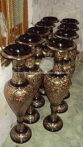 Antique black jharra work brass flower vase for home, hotel, office decoration